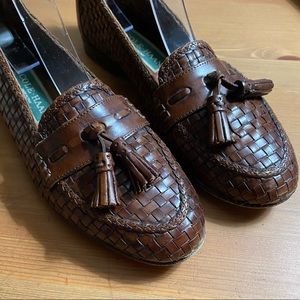 Cole Haan Woven Leather Tassel Loafers
